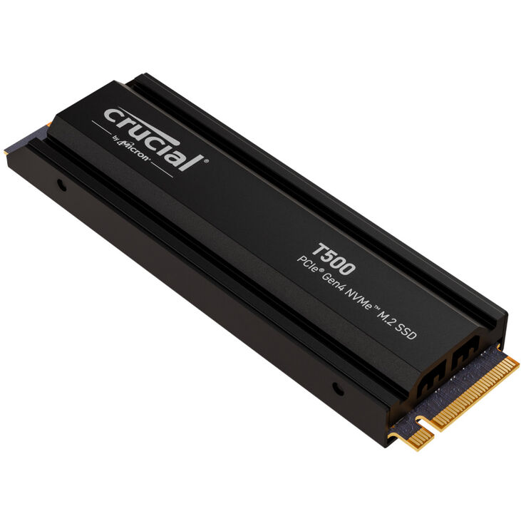 Crucial T500 NVMe SSD, PCIe 4.0 M.2 Type 2280 - 4TB, with heatsink image number 1