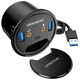 Grey Gear Table HUB, USB 3.0 2x Type-A / 1x Type-C, audio connection, 60 mm