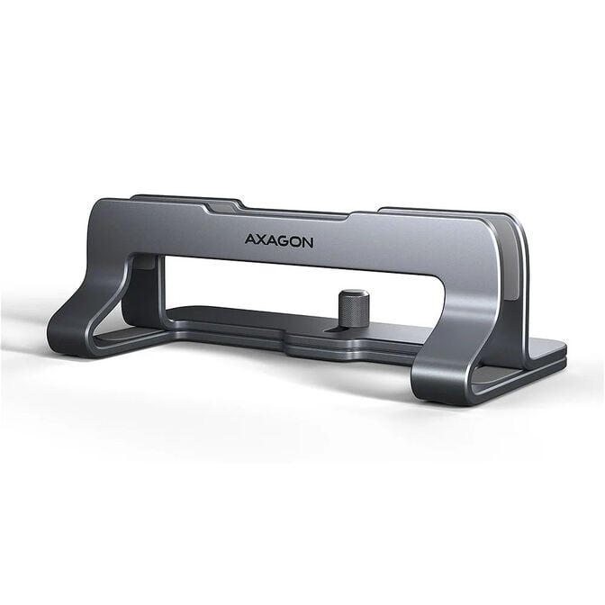 AXAGON STND-VG Vertikaler Laptop-St&auml;nder, einstellbare Breite, Aluminium - grau image number 0