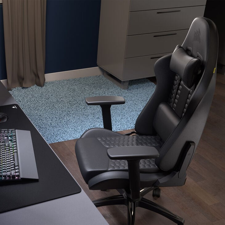 Corsair TC100 Relaxed Gaming Chair, Faux Leather - Black image number 9