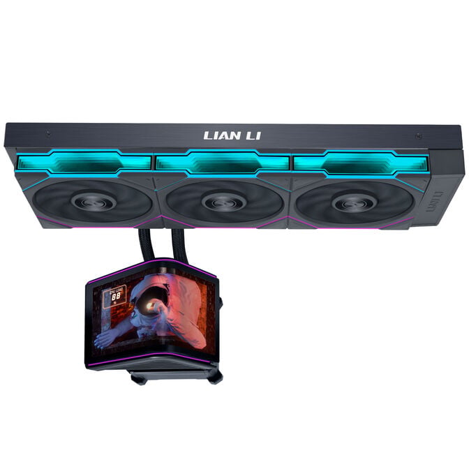Lian Li HydroShift II OLED Curved 360 UNI FAN TL AiO Water Cooling, 360 mm, OLED Display, TL-FLEX Fans - Black image number 1