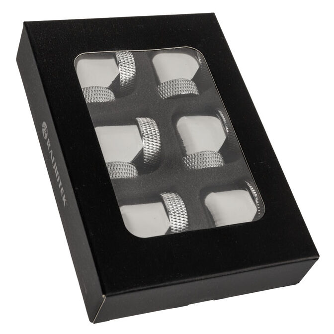 Raijintek Pelias D160906, 16mm, 90 Grad Adapter - 6er-Pack, silber image number 3