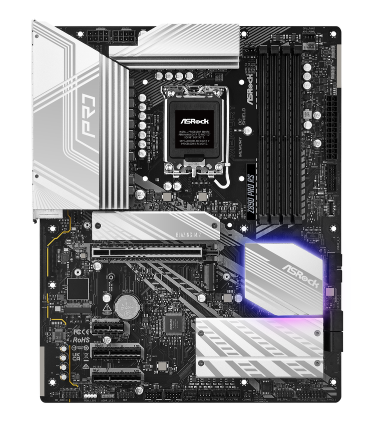 ASRock Z890 Pro RS, Intel Z890 Mainboard, Sockel LGA 1851, Intel Z890, ATX, DDR5 image number 2