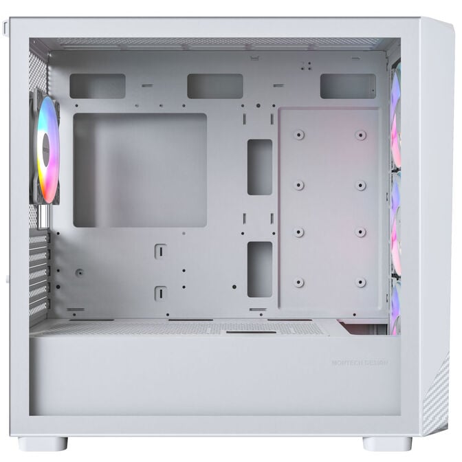 Montech X5M PC Case, Mid Tower, Micro-ATX, ARGB, Tempered Glass - White image number 2