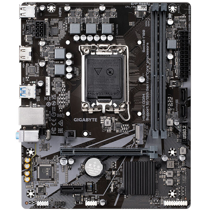 GIGABYTE H610M K DDR4 Mainboard, Sockel 1700, Intel H610, Micro-ATX, DDR4 image number 2