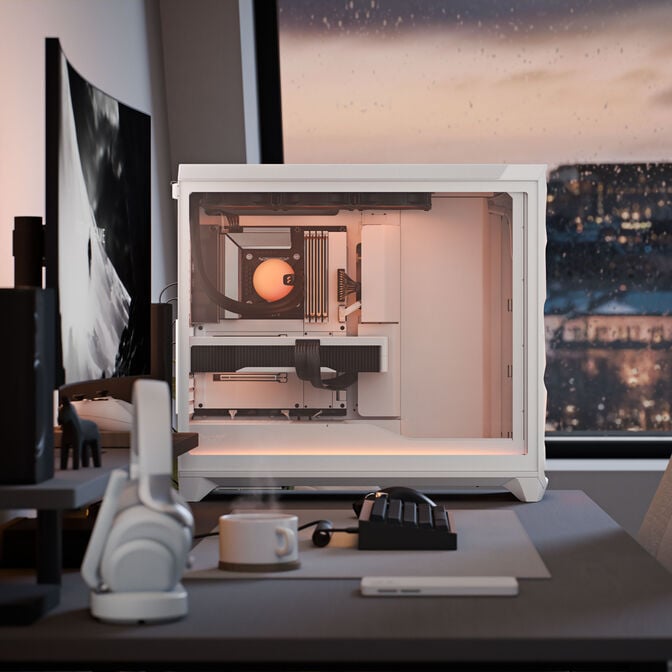 Fractal Design Meshify 3 XL Ambience Pro RGB PC Geh&auml;use - Big-Tower, E-ATX, Tempered Glass - wei&szlig; image number 16
