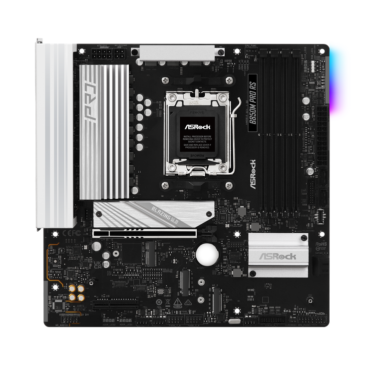 ASROCK B850M Pro RS Mainboard, Sockel AM5, AMD B850, Micro-ATX, DDR5 image number 4