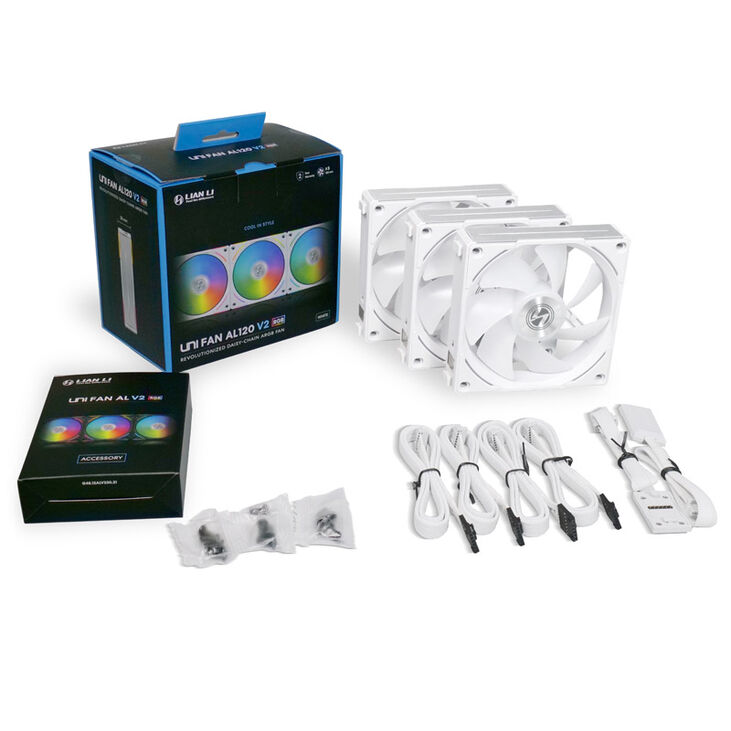 Lian Li UNI FAN AL120 V2 ARGB PWM Fan, Triple Pack with Controller - 120mm, white image number 7
