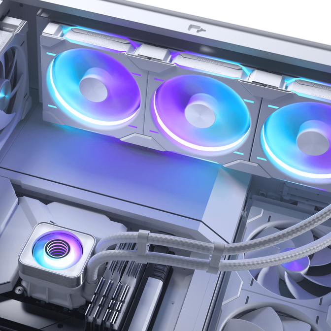 PHANTEKS Glacier One 420D30 X2 DRGB AiO Water Cooling - 420mm, white image number 5