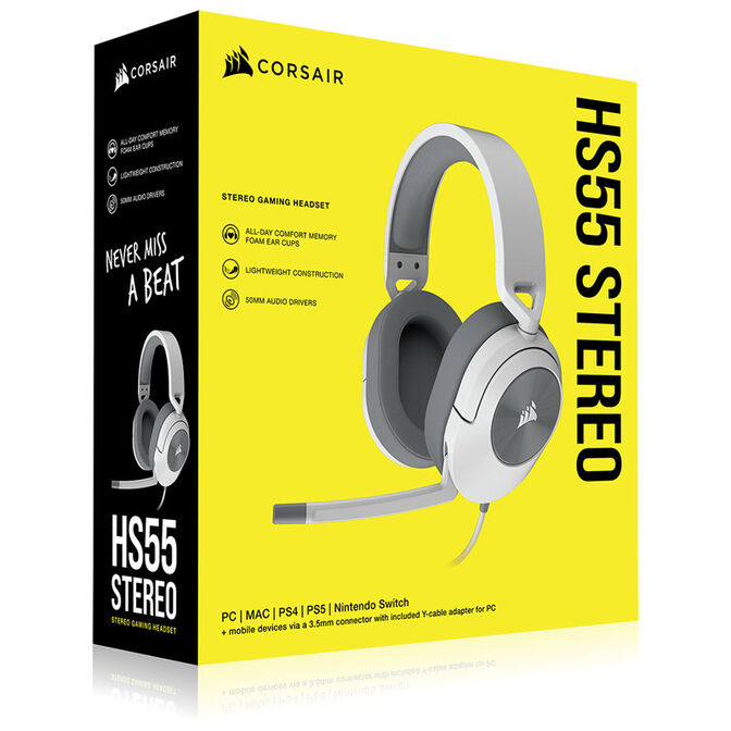 Corsair HS55 Stereo Headset - white image number 5