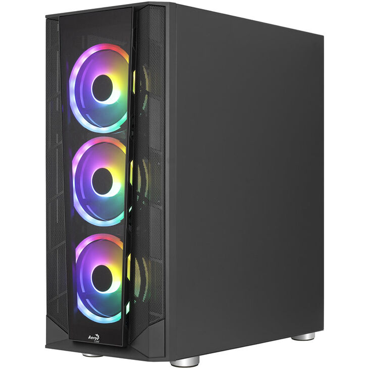 Aerocool Prism FRGB Mid Tower, ATX, Tempered Glass - Black image number 7