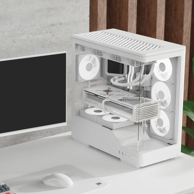 Aerocool P500A PC-Geh&auml;use, Midi-Tower, ATX, Tempered Glass, RGB - wei&szlig; image number 2