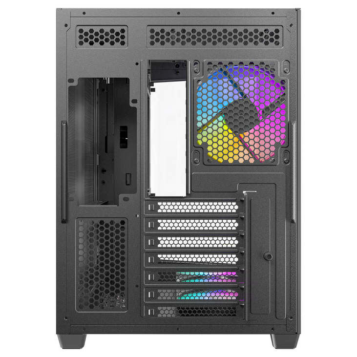 Antec C5 Computer Case, Mid-Tower, ATX, RGB, Tempered Glass - black image number 2