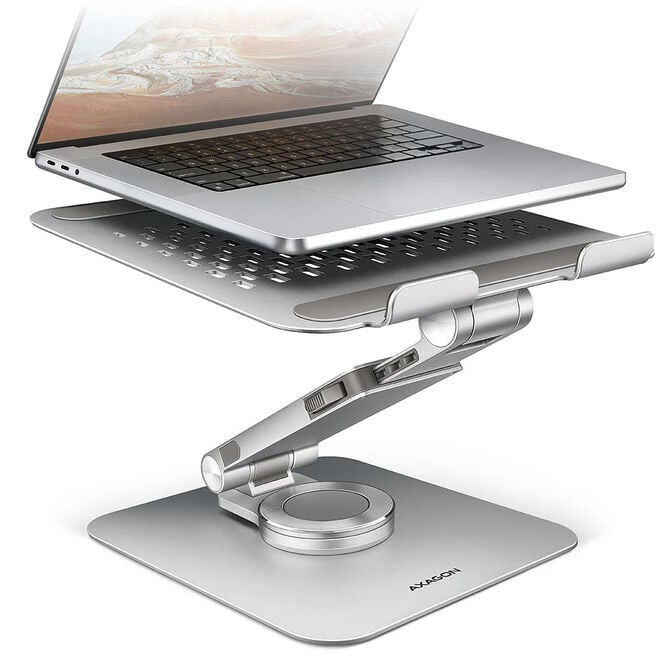 AXAGON STND-LR Laptop- und Tablet-St&auml;nder, 360&deg; Rotation, h&ouml;henverstellbar - silber image number 0