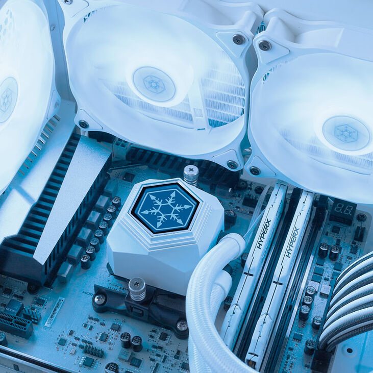 SilverStone Permafrost PF360-ARGB, V2 AIO Cooler, White - 360 mm image number 7