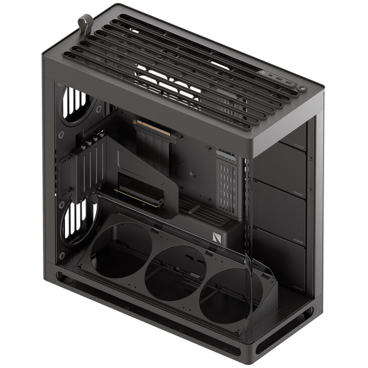 HAVN HS 420 VGPU PC-Gehäuse, Midi-Tower, E-ATX, Tempered Glass, PCIe 5.0 Riser Kabel - schwarz image number 2