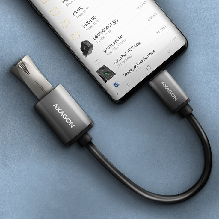 AXAGON RUCM-AFAC Kabeladapter USB-C 3.2 Gen 1 auf USB-A, schwarz - 0,2m image number 1