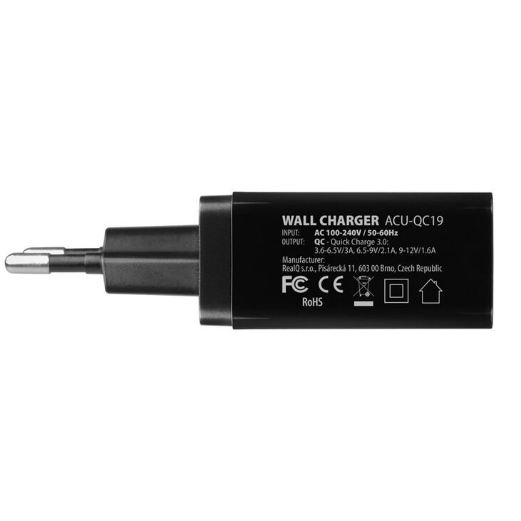 AXAGON ACU-QC19 Ladegerät, 1x USB-A, QC3.0/AFC/FCP/Smart 5V / 1,3A, 19W - schwarz image number 6