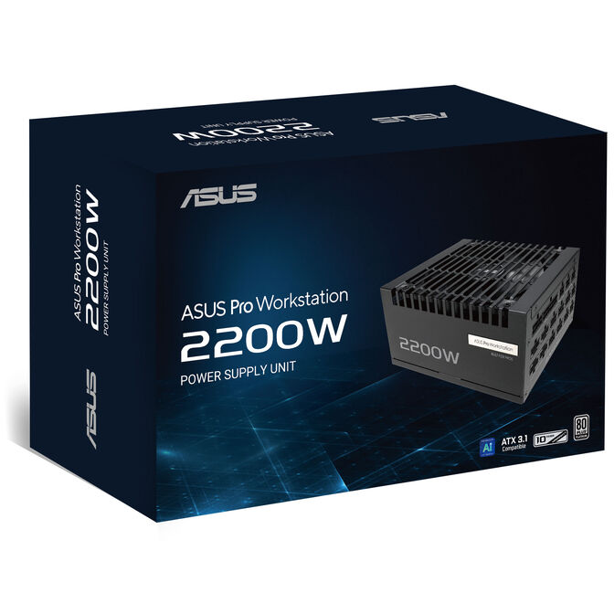 ASUS Pro WS Platinum, 80 PLUS Platinum Netzteil, modular, ATX 3.1, PCIe 5.1 - 2200 Watt image number 9