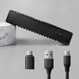 AXAGON EE25-GTR USB-C 3.2 Gen 2 - SATA 6G, 2.5" external hard drive enclosure, grooved - black image number null