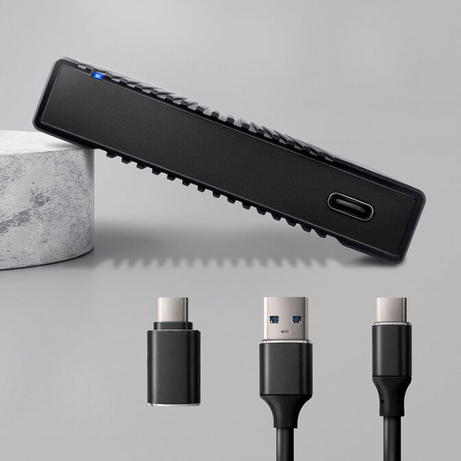 AXAGON EE25-GTR USB-C 3.2 Gen 2 - SATA 6G, 2.5" external hard drive enclosure, grooved - black image number 3