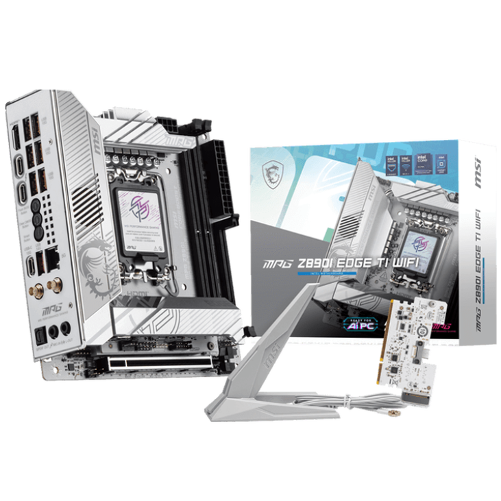 MSI MPG Z890I Edge TI WIFI Motherboard, Socket 1851, Intel Z890, mini-ITX, DDR5 image number 0
