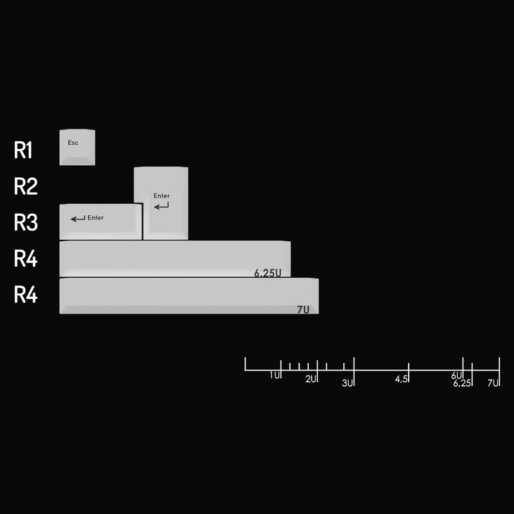 GMK Additional Kit, ABS keycaps, double-shot, expansion set for ISO & ANSI – black on white image number 3
