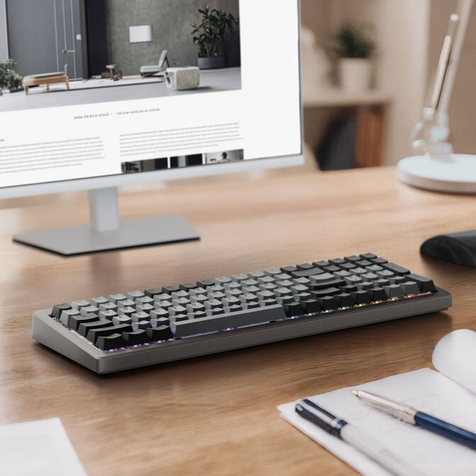 Ducky Cushion 98 Gaming-Tastatur, 96%, US-Layout, Shush Red Switches - Nickel image number 9