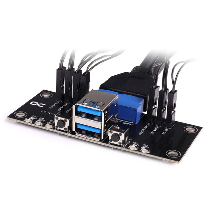 Alphacool ES front I/O panel with USB 3.0 and cable set for server cases image number 2