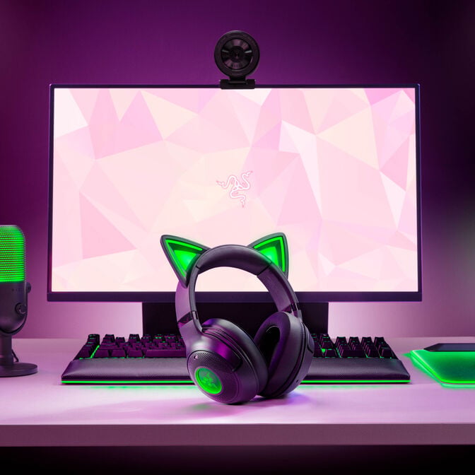 Razer Kraken Kitty V2 BT Gaming Headset, Bluetooth, Chroma RGB - black image number 7