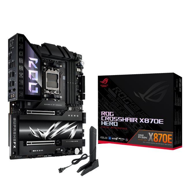 ASUS ROG Crosshair X870E Hero Mainboard, AMD X870E, Sockel AM5, DDR5 image number 0