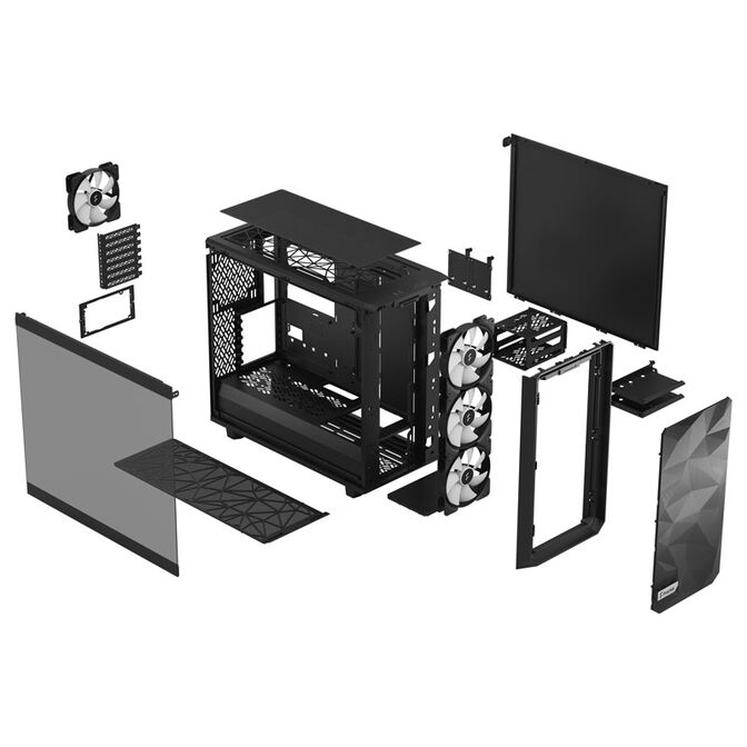 Fractal Design Meshify 2 Lite RGB Mid Tower Light Tint, Tempered Glass, Black image number 9