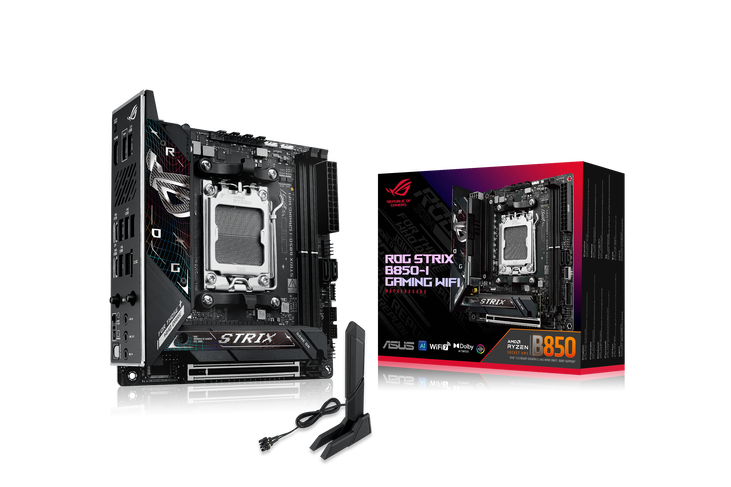 ASUS ROG STRIX B850-I Gaming WiFi Mainboard, Sockel AM5, AMD B850, Mini-ITX, DDR5 image number 0