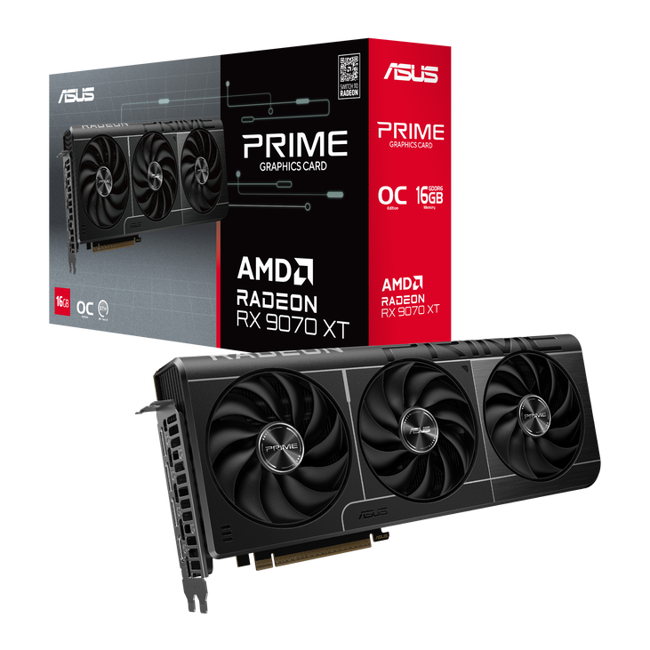 ASUS Prime Radeon RX 9070 XT OC Edition Grafikkarte, 16384 MB GDDR6 image number 0
