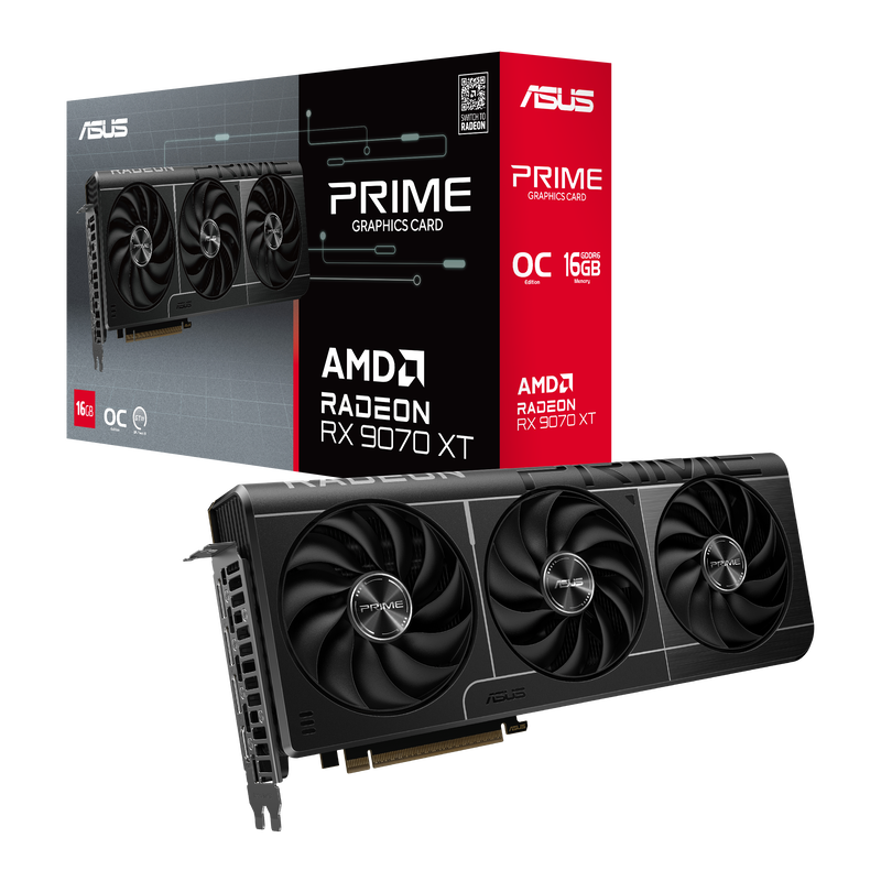 ASUS Prime Radeon RX 9070 XT OC Edition Grafikkarte, 16384 MB GDDR6