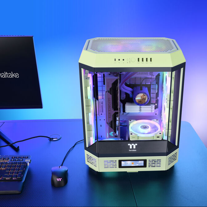 Thermaltake The Tower 600 PC-Geh&auml;use, Midi-Tower, ATX, Tempered Glass - Matcha Green image number 1