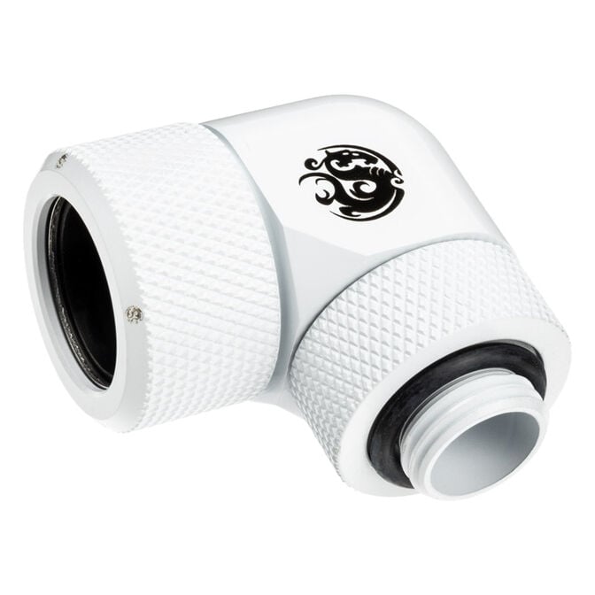 Bitspower Advanced Multi-Link Adapter Connection 90 Degrees G1/4 Inch Female Thread to 16mm OD Hardtube - Rotatable. image number 1