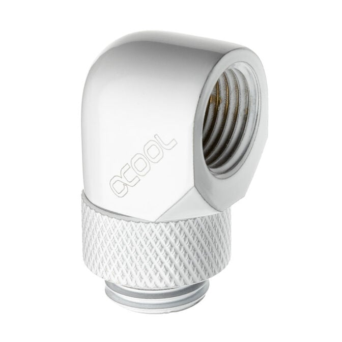 Alphacool Eiszapfen L-connector rotatable G1/4 female to G1/4 female - white image number 0