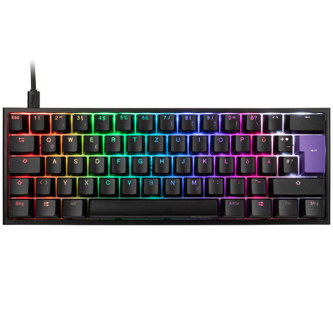 Ducky One 2 Mini Gaming Tastatur, MX-Silent-Red, RGB-LED, schwarz image number 1
