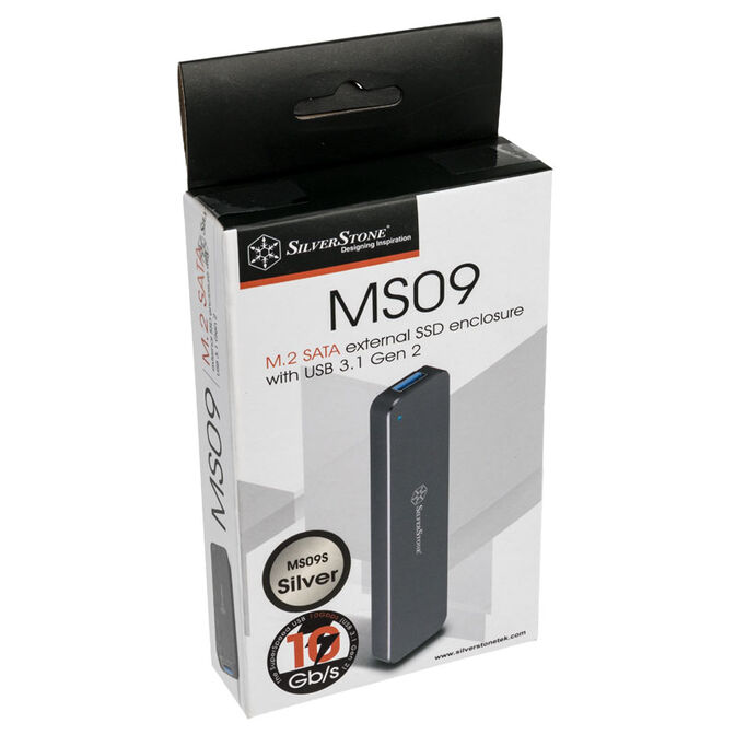SilverStone SST-MS09S, M.2 SSD auf USB-A 3.1 Geh&auml;use, silber image number 4