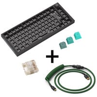 Glorious GMMK Pro Dark Forest Gaming Keyboard, GPBT Keycaps, Gateron Clear Switches - incl. Coiled Cable