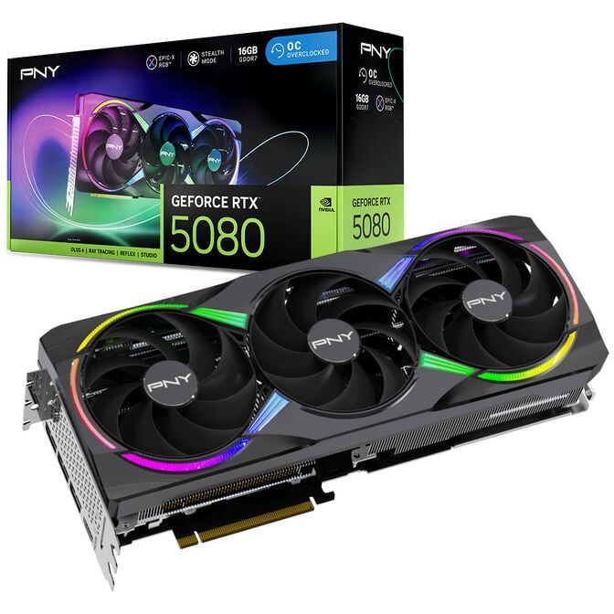 PNY GeForce RTX 5080 Epic-X OC, 16384 MB GDDR7 image number 0