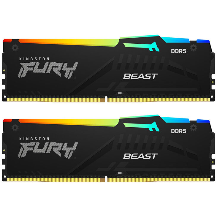 Kingston Fury Beast RGB DDR5-5600 RAM, CL40, XMP - 16 GB Dual-Kit, black image number 1