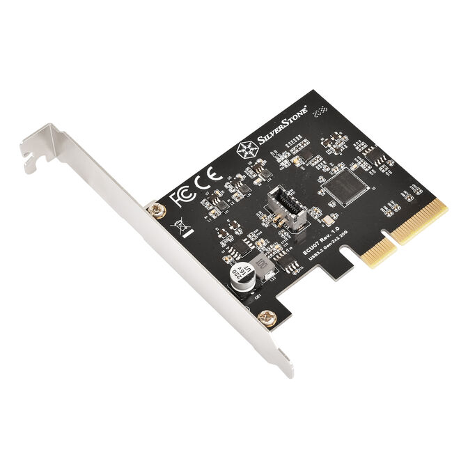 Silverstone SST-ECU07 USB adapter card, PCIe 3.0, 1x internal USB-C 3.2 - Low Profile image number 0