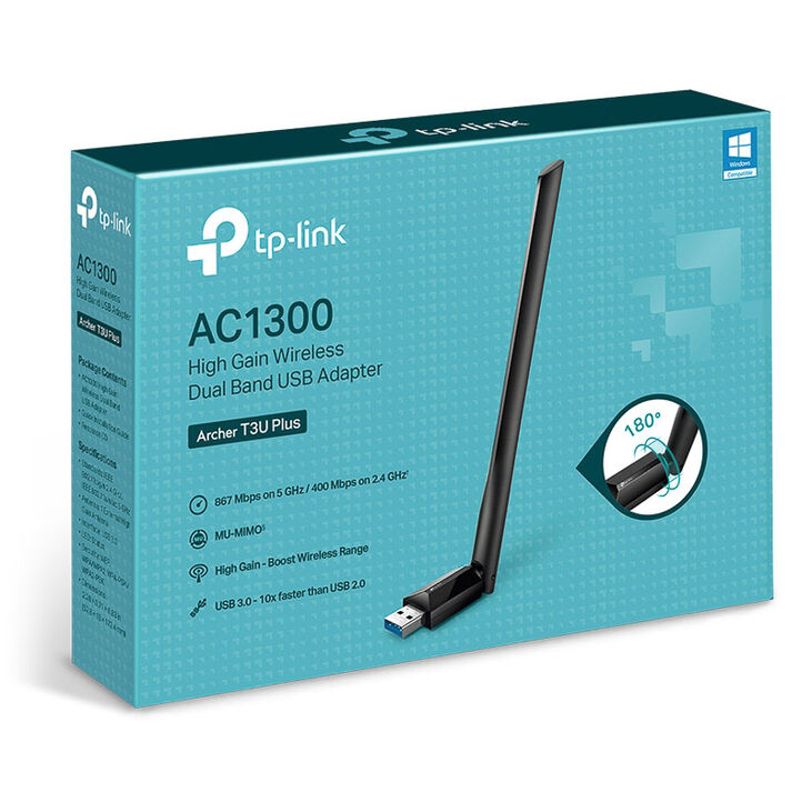 TP-Link Archer T3U Plus AC1300 High Gain Wireless Dual Band USB Adapter image number 2
