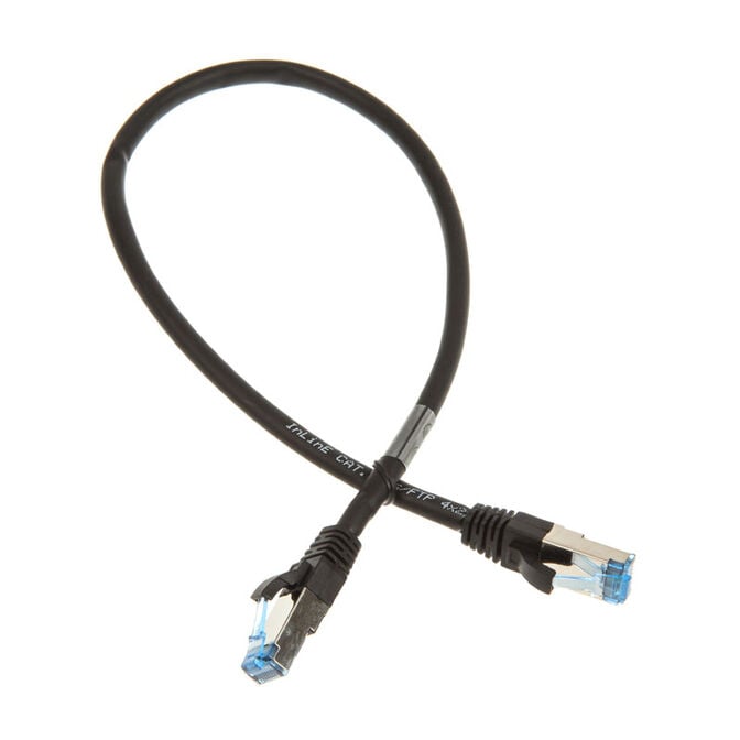 InLine Patchkabel Cat.6A, S/FTP (PiMf), 500MHz, schwarz - 0,5m image number 1