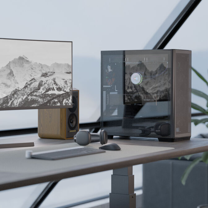 APNX Creator C1-R PC-Geh&auml;use, Midi-Tower, ATX, Tempered Glass - schwarz image number 3