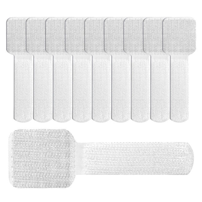 LABEL THE CABLE Wall Velcro Cable Holder 10-Piece Set - white image number 1