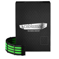 CableMod C-Series Pro ModMesh Sleeved 12V-2x6 12VHPWR Dual StealthSense-Kabel-Kit für Corsair RMi, RMx (Black Label) - schwarz/hellgrün