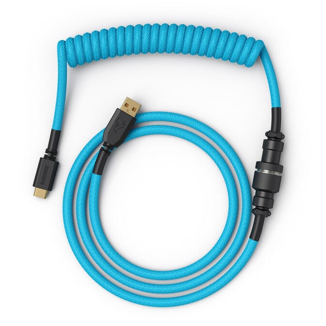 Glorious Coiled Cable Electric Blue, USB-C auf USB-A Spiralkabel - 1,37m, himmelblau image number 1